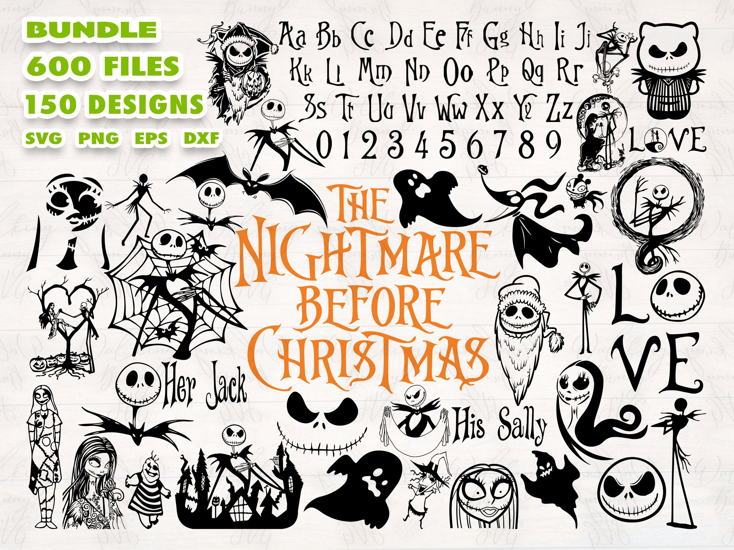 Nightmare Before Christmas Svg Bundle Halloween Svg Jack Etsy Canada