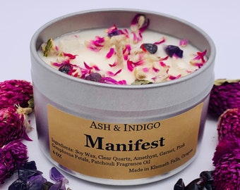 Manifestation Candle, Crystal Candle, Spell Candle, Witch Candles, Abundance Candles, Intention Candle, Ritual Candles, Goddess Candle