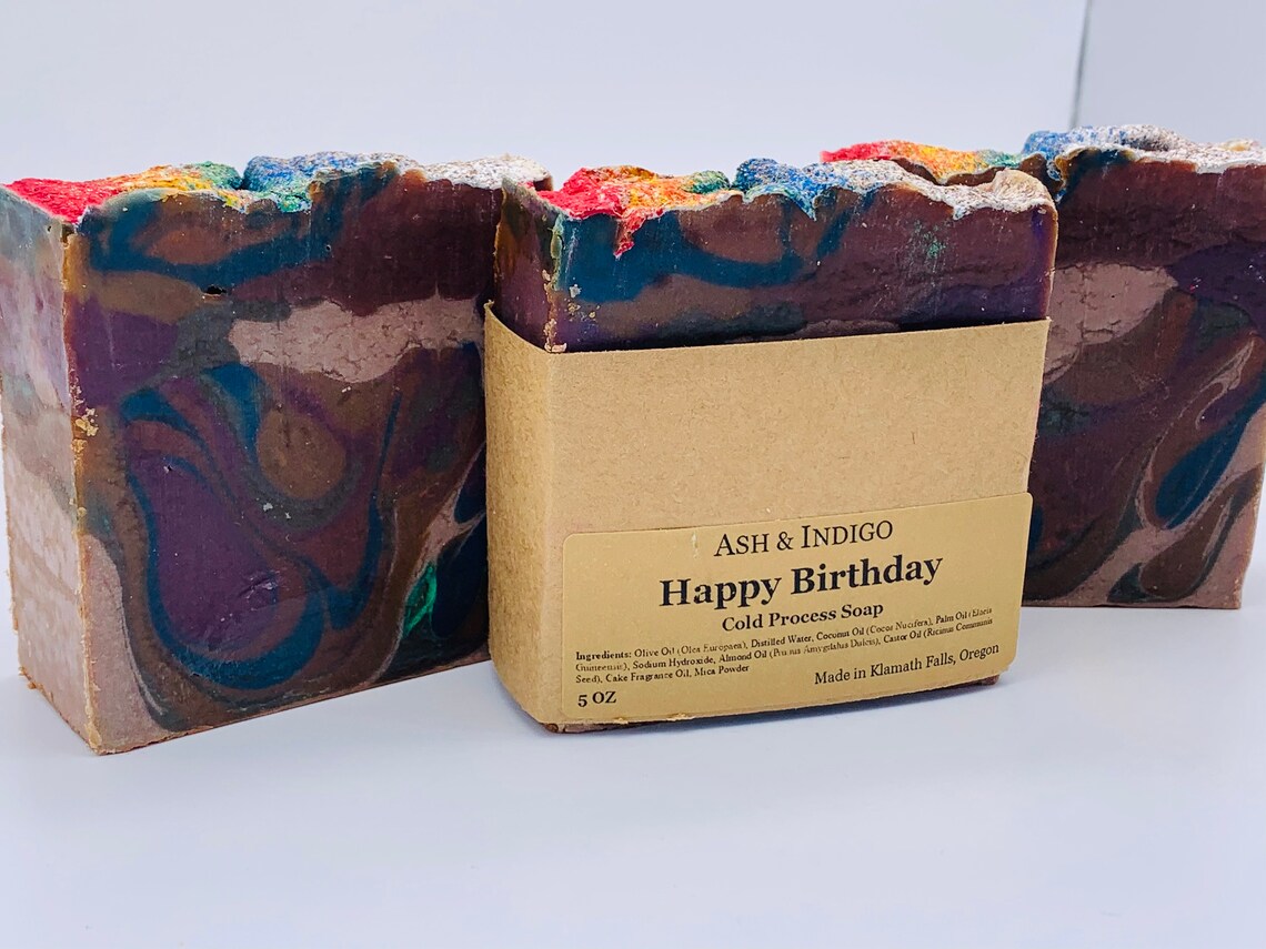 Happy Birthday Soap Birthday Gift Homemade Soap Soap Bar Etsy
