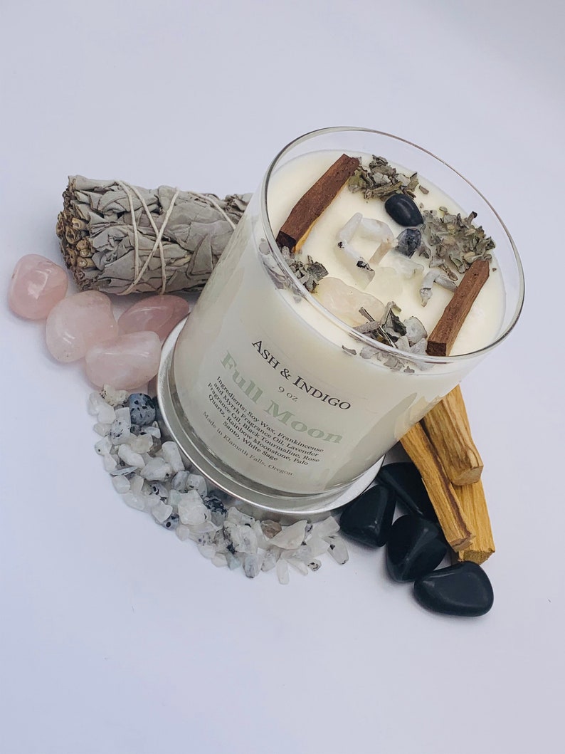 Full Moon Ritual Candles Crystal Candle Full Moon Candle - Etsy
