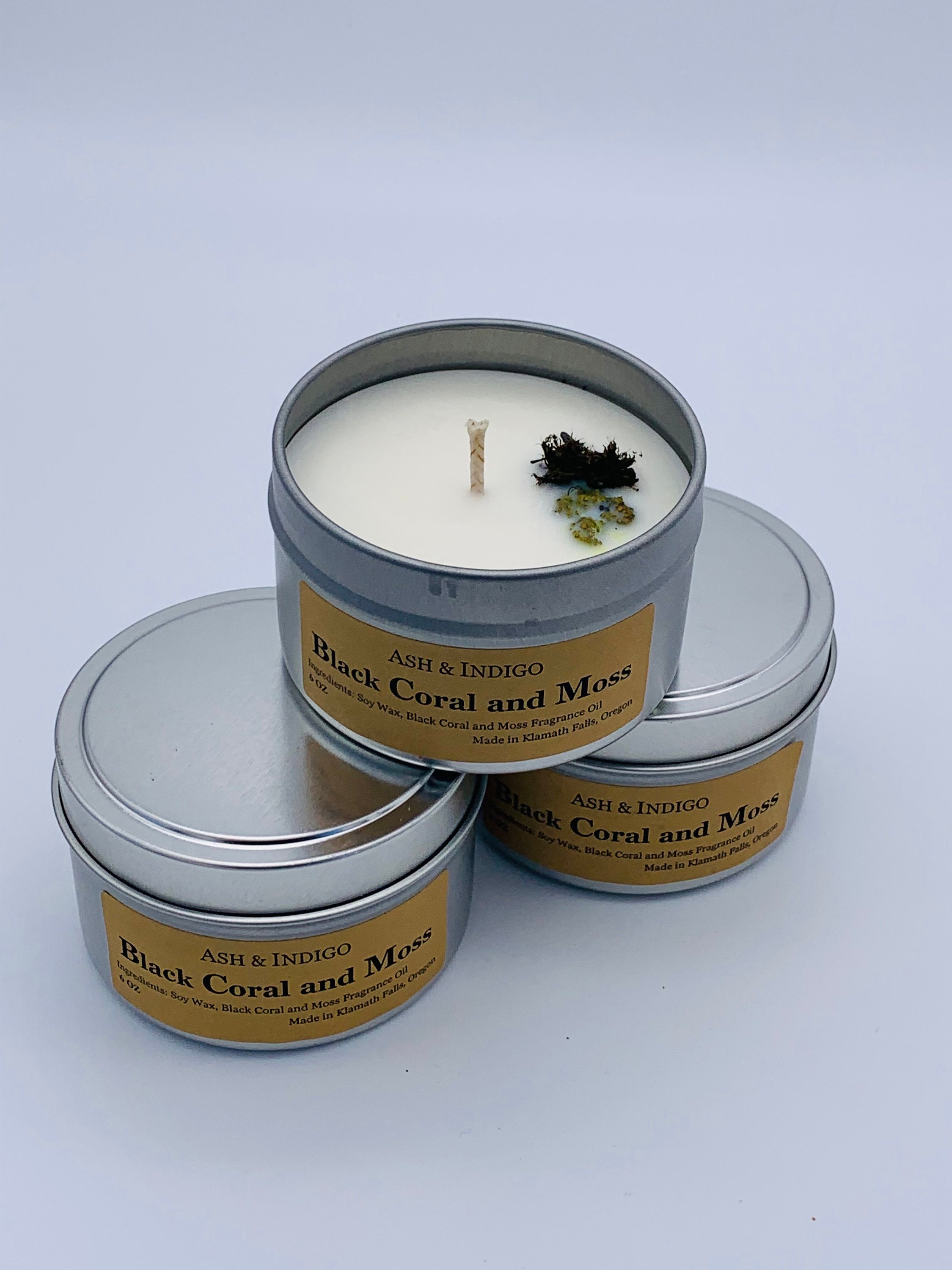 Black Coral and Moss Soy Wax Candle Beach Scented Candle Etsy