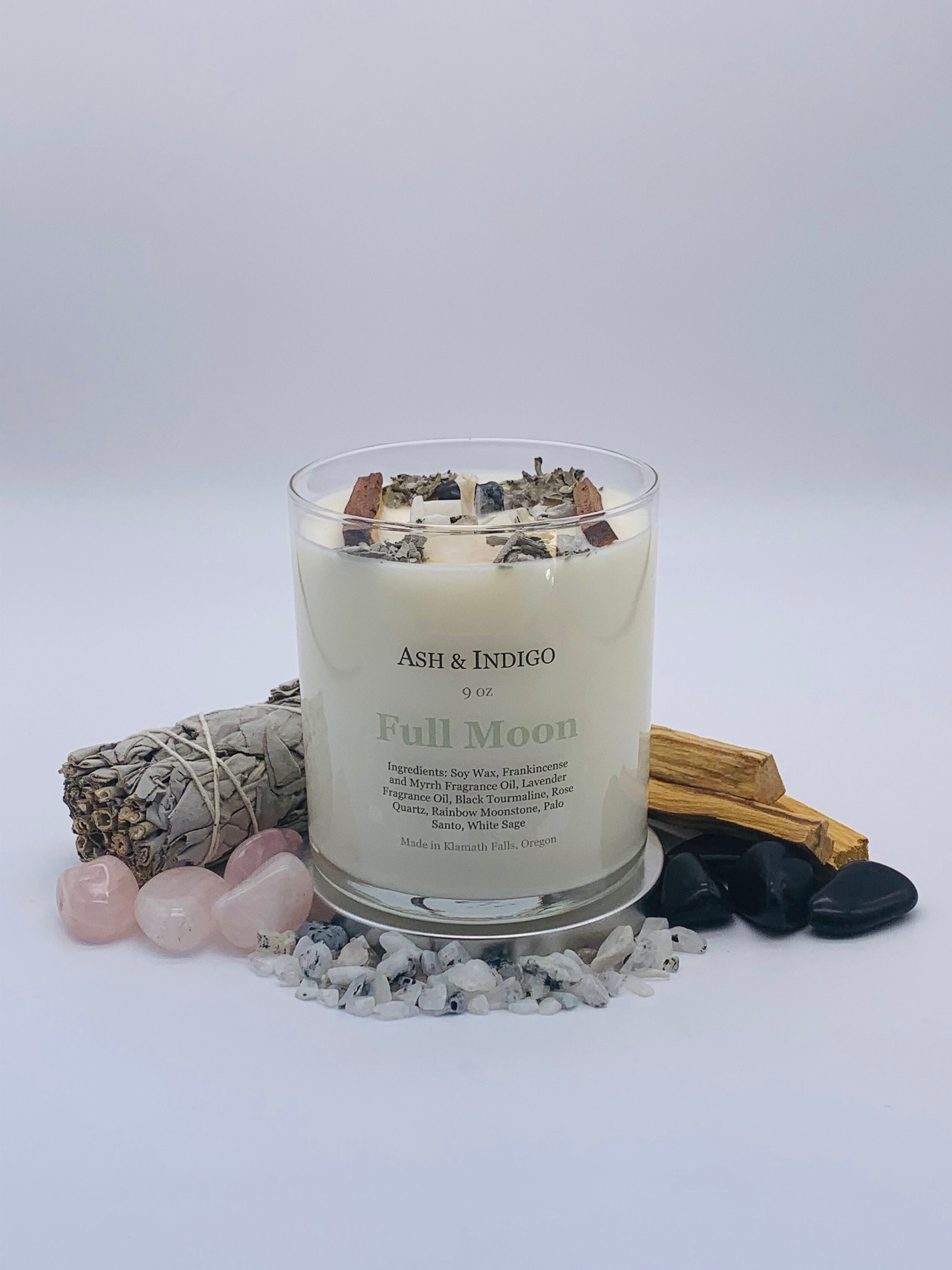 Full Moon Ritual Candles Crystal Candle Full Moon Candle Etsy
