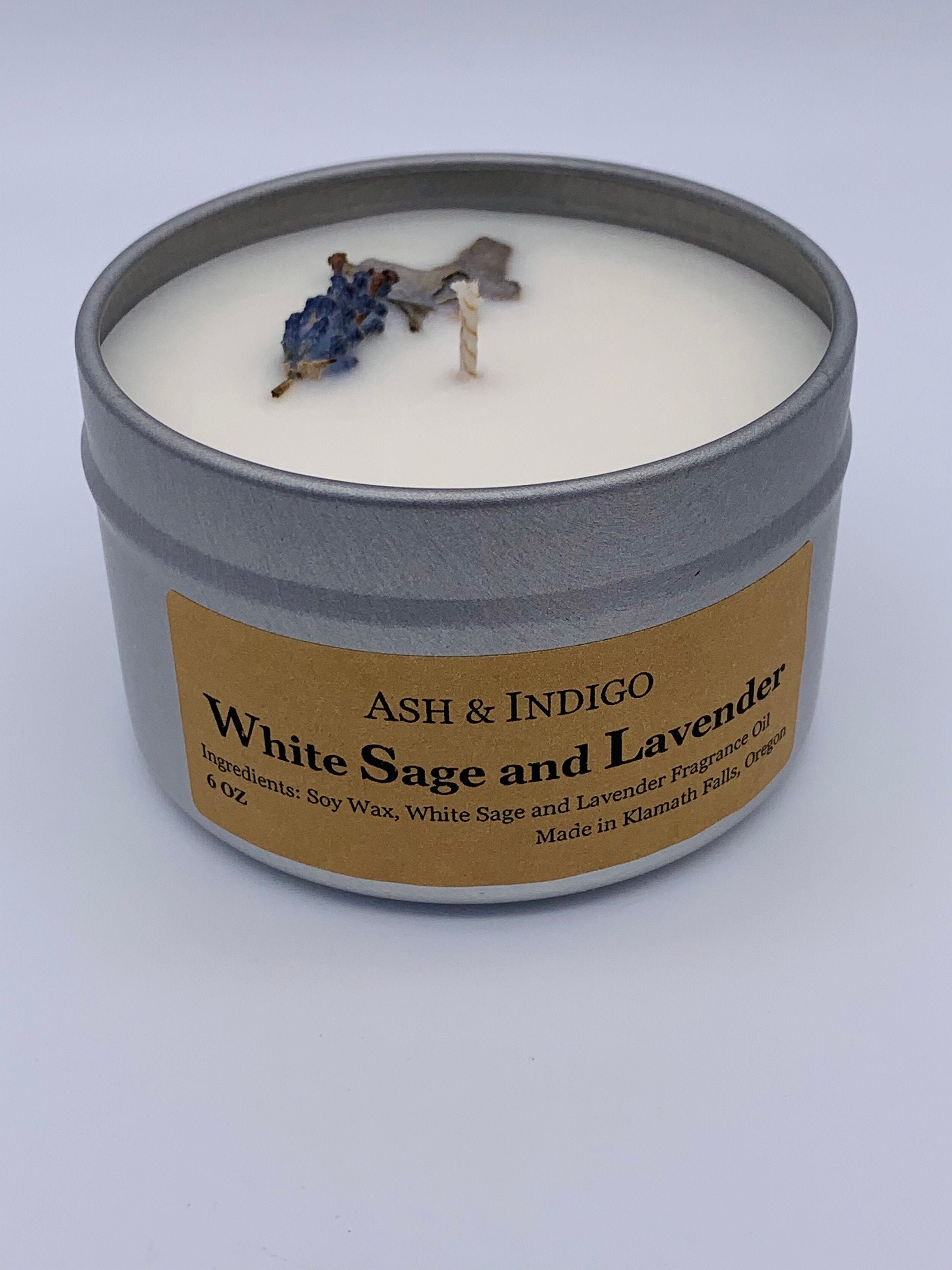 White Sage and Lavender Candle Sage Candle Manifestation Etsy