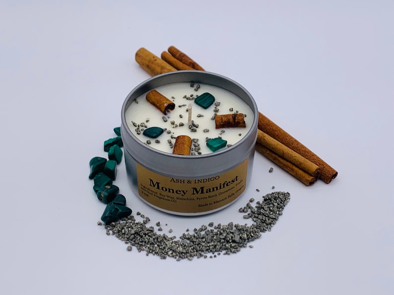 Money Spell Candles Manifestation Candle, Money Candle, Spell Candles, Abundance Candle, Witch Candles, Prosperity Candle, Intention Candle 6 oz Tin Container