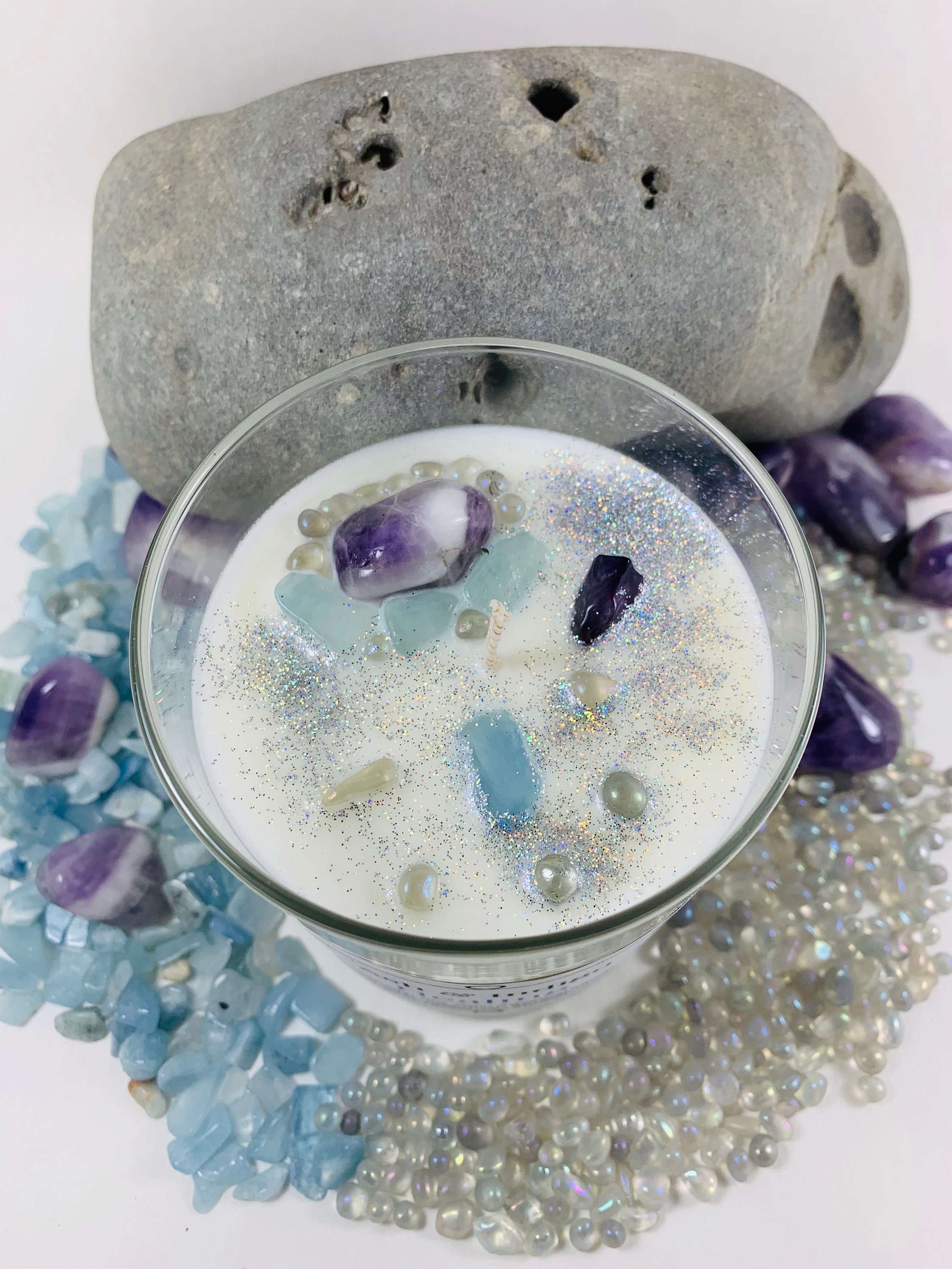Healing Candle Crystal Candles Spiritual Candle Healing Etsy