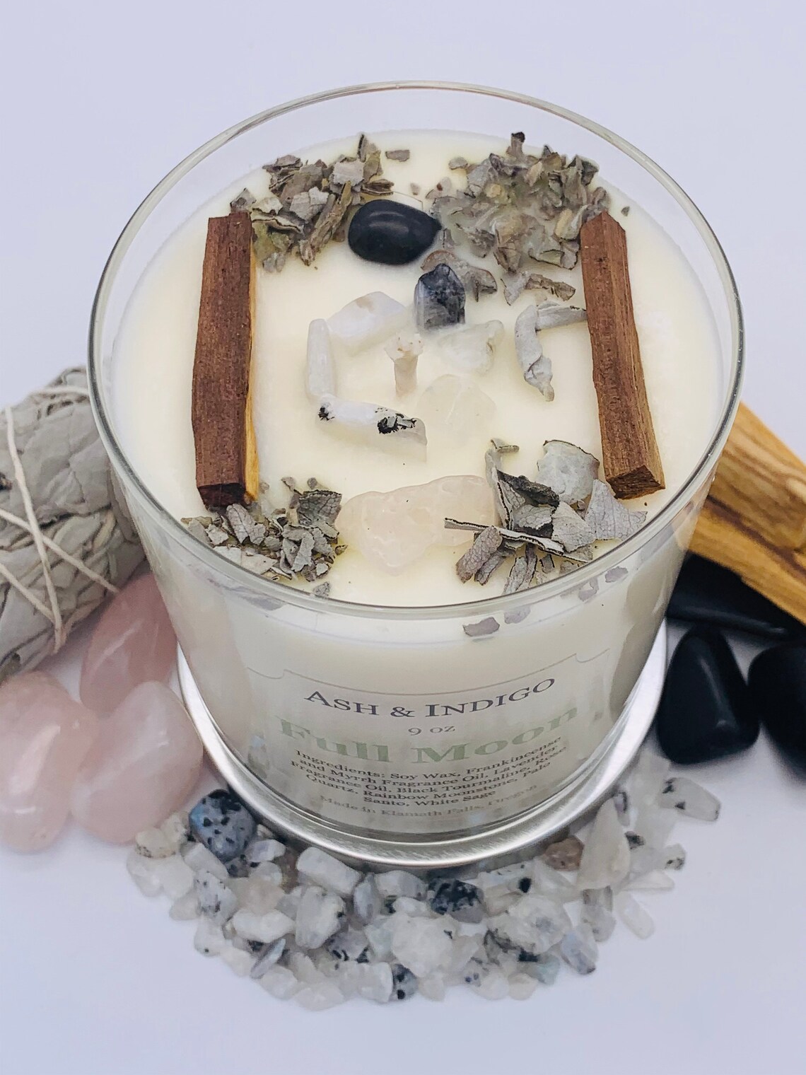 Full Moon Ritual Candles Crystal Candle Full Moon Candle Etsy