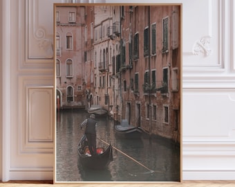 Gondolier on Venetian Lagoon - Photography - Venice, Italy