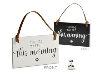 Cute Little Dog Fed Sign - Dog Feeding Tracker - Did You Feed the ...