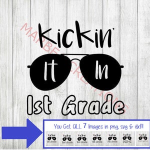 Kickin It In BUNDLE DEAL (Grades Pre-k - 5th)  (svg png dxf )- CRICUT - Silhouette - digital file - cut file Back to School