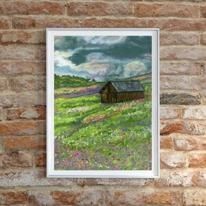 A Storm&#39;s Rolling In, Original Pastel and Print