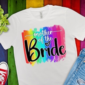LGBTQ Madre della sposa - Pennellata acquerello arcobaleno - PNG - Sublimazione - Download digitale - Matrimonio - Due spose - Festa di matrimonio