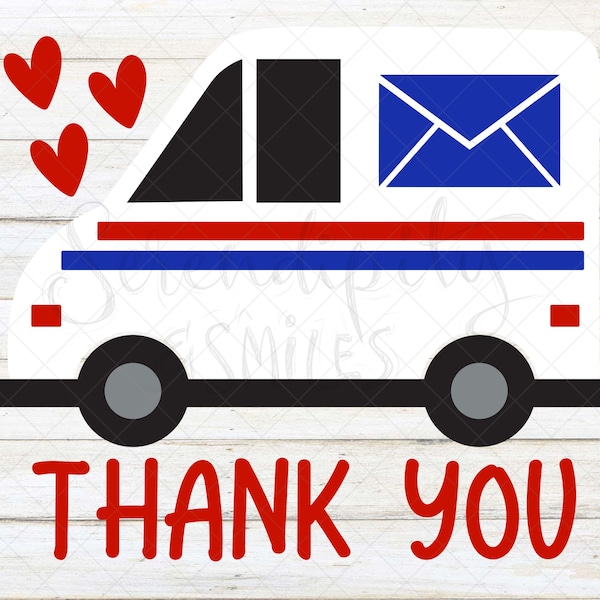 Mail Truck Thank You - Mailman Thank You - svg-png-dfx-eps - Files for Cutting Machines Cameo Cricut - Essential Workers - Home Decor