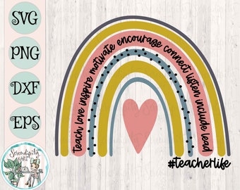 Download Rainbow Teacher Svg Etsy