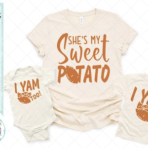 Ella es mi batata - Yo ñame - ¡Yo también! Paquete - svg-png-dfx-eps - Archivos para máquinas de corte Cameo Cricut - Acción de Gracias - Mami y yo