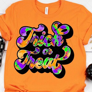 Retro Trick or Treat - Halloween Tiedye - Halloween Tiedye - PNG - Sublimation or Print - Digital Download - Halloween