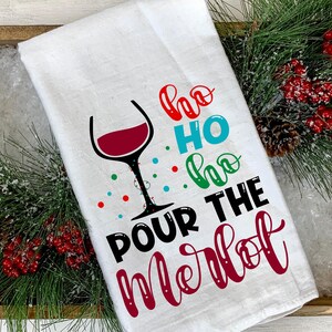 Ho Ho Ho Pour The Merlot - svg - png - dfx - eps Files for Cutting Machines Cameo Cricut Brother - Christmas Spirits - Funny -  Wine Lover