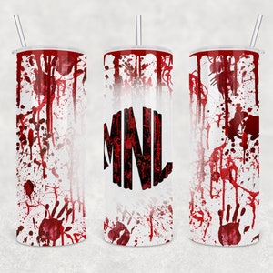 Dripping Blood Splatter - Halloween - 20oz Skinny Tumbler Sublimation Design  - PNG Digital Download - Mockup Included
