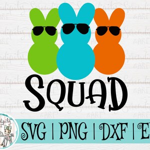 Squad Boy Bunnies - svg - png - dfx - eps Files for Cutting Machines - Easter - Spring - Bunnies with Sunglasses - Funny Easter