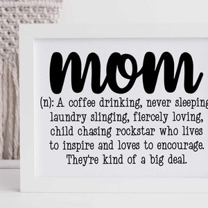 Mom Definition - svg - png - dfx - eps Files for Cutting Machines - Mom Life - Funny Mom Design - Motivational Quote