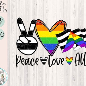 Peace Love Ally - LGBTQ Ally Flag - PNG - Sublimation - Digital Download - Pride - LGBTQ - Gay - Lesbian - Ally