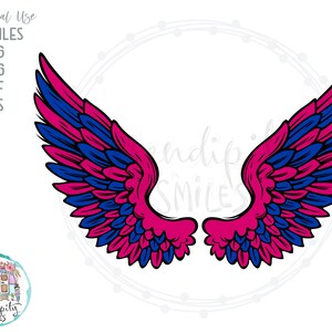 Cisgender Pride Wings - svg - png - dfx - eps Files for Cutting Machines Cricut Sublimation - LGBTQ Cut Files
