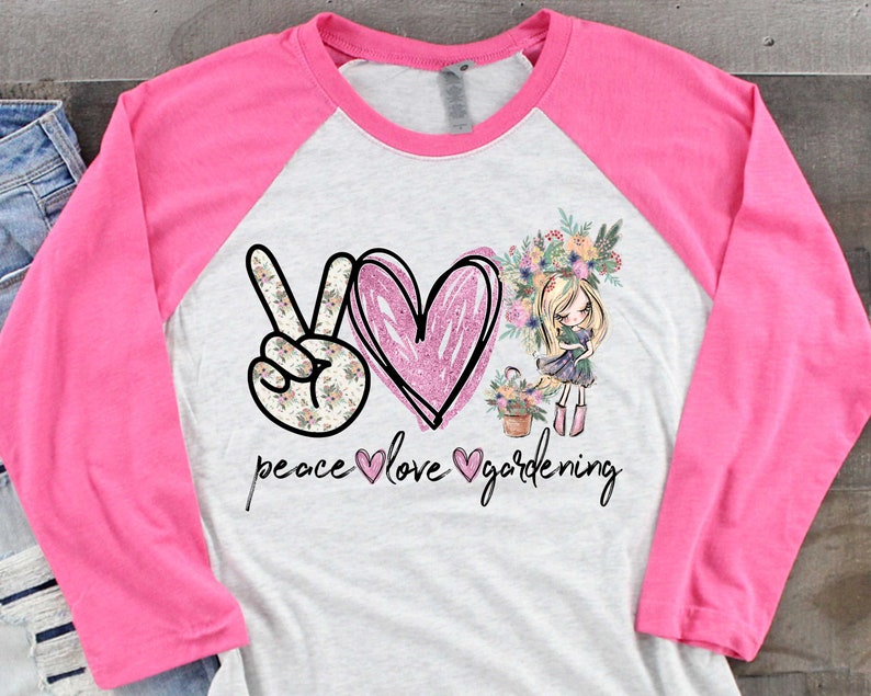 Spring Sublimation Planner Sticker Flowers Peace Love Gardening Glitter Clipart Digital Download Waterslide Plant Lover