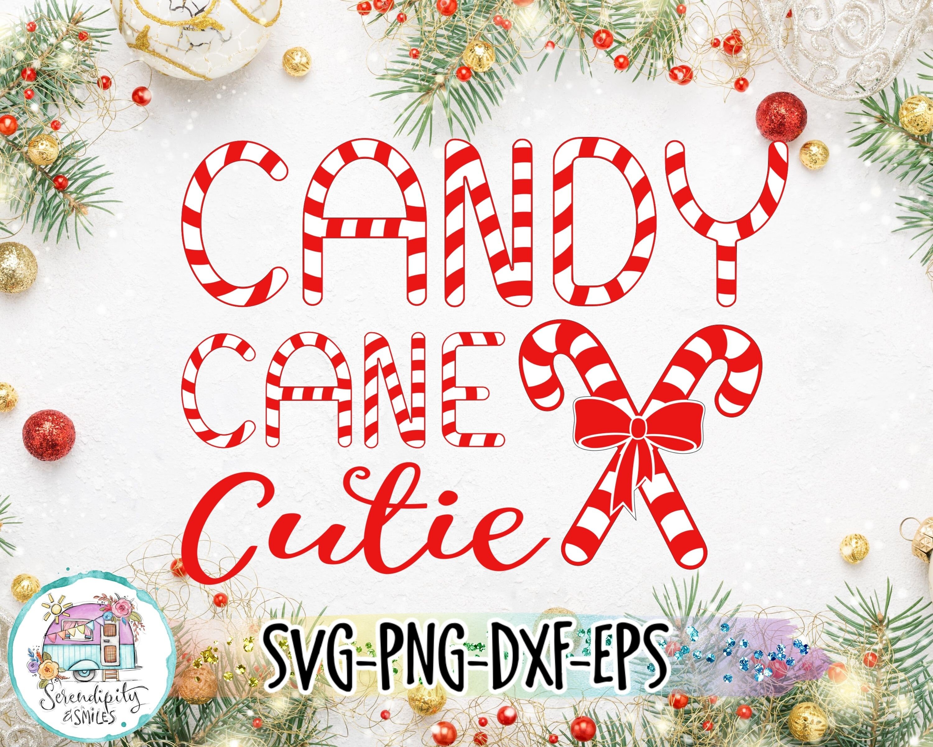 Candy Cane Cutie - Svg - Png - Dfx - Eps - Cutting Machine Files ...