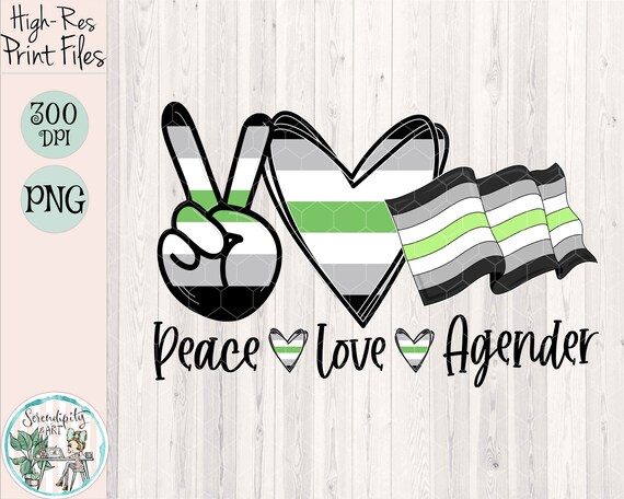 Peace Love Agender Lgbtq Agender Flag Png Sublimation Etsy