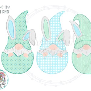 Easter Gnome Bunny Egg Boys Trio - PNG - Sublimación o Impresión - Diseño de Camisa de Pascua - Bunny Squad