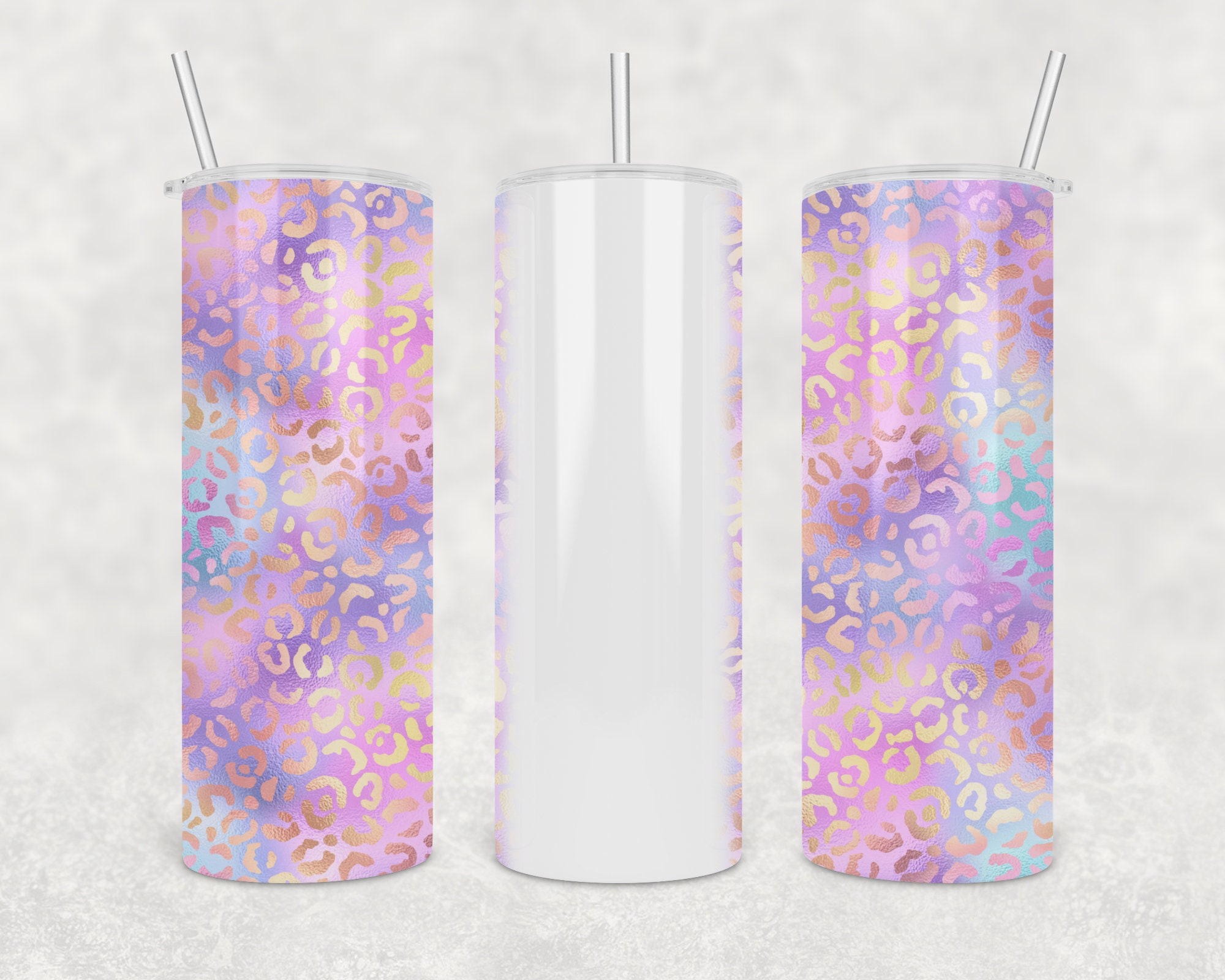 Mom Iridescent Leopard 3 - 20 Oz Skinny Tumbler Wrap - PNG ...