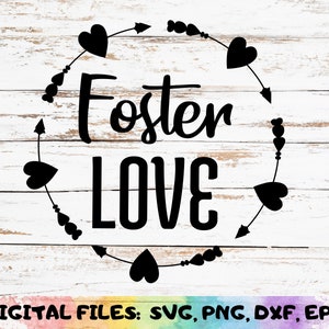 Foster Love - Kreis - Herzen svg - png - dfx - eps-Dateien für Schneidemaschinen - Adoption - Foster Elternteil - Foster Care - Clipart