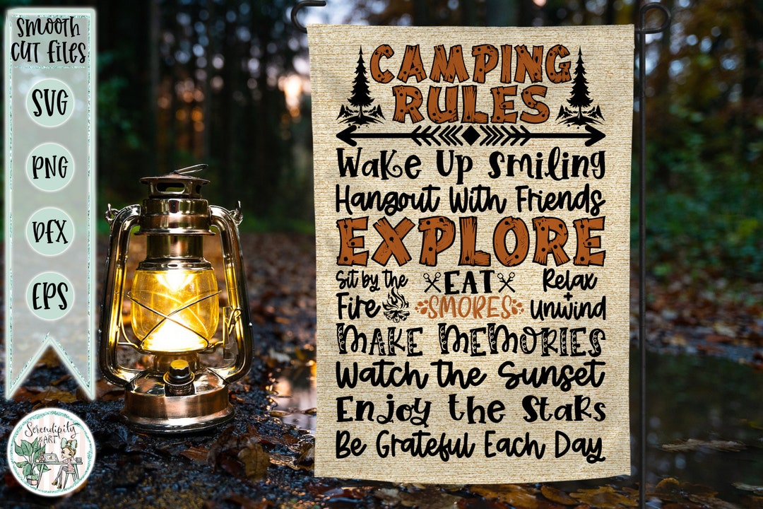Camping Rules Svg Png Dxf Eps Digital Cut Files Sublimation Cute
