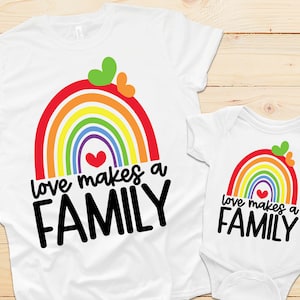 Love Makes A Family - svg - png - dfx - eps Files for Cutting Machines Cameo Cricut - Adoption - Foster to Adopt - LGBTQ - Rainbow