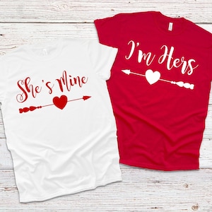 Lesbian Couple Valentine - She's Mine, I'm Hers-svg-png-dfx-eps Files for Cutting Machines Cameo Cricut - Valentine's Day - LGBTQ