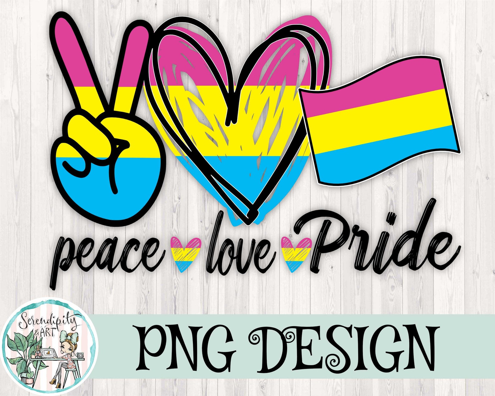 Peace Love Pride Pansexual Flag PNG Sublimation | Etsy