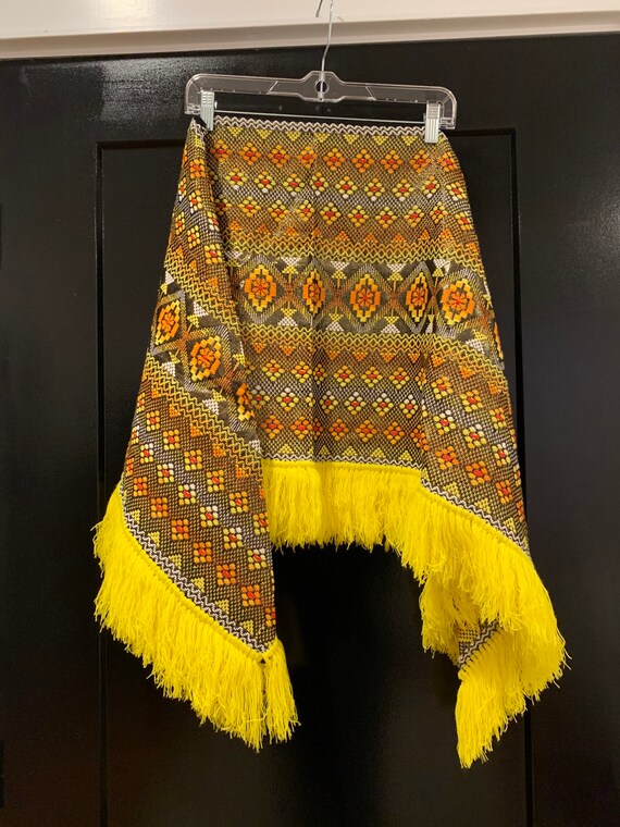 Yellow Fringed Poncho