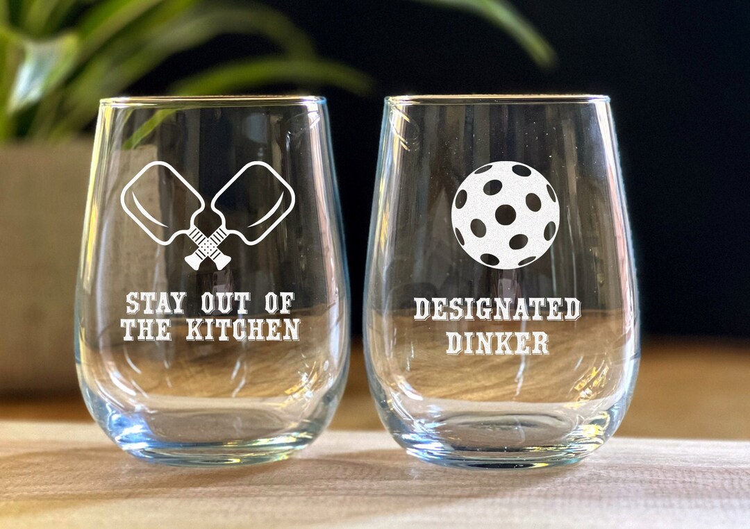 Pickleball Wine Glasses Pickleball Whiskey Glasses Etsy