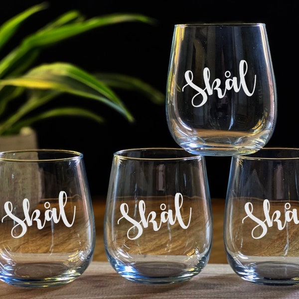 Skål Norse Toast Wine Glass - Cheers in Norwegian, Cheers in Danish, Cheers in Swedish - Selection of Differnet Glasses!