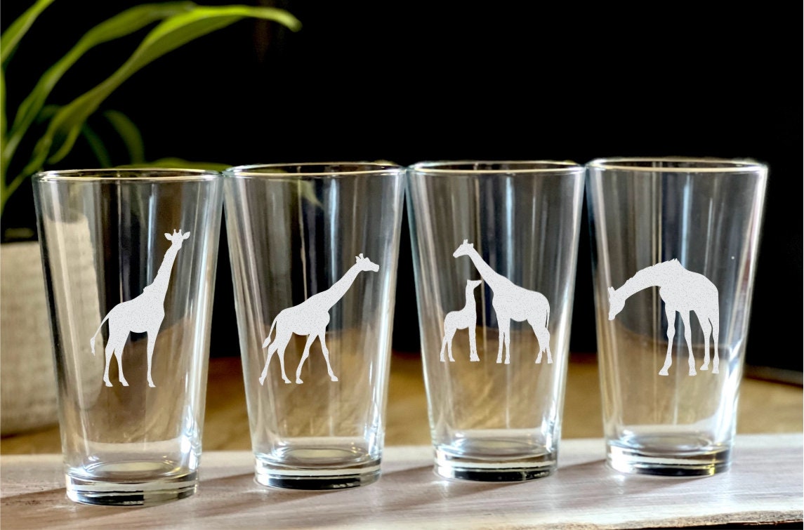Personalised Giraffe Wine Glass, Engraved Giraffe Gin Glass, Giraffe Whisky  Glass Giraffe Pint Beer Glass, Giraffe Highball, Giraffe Coaster 