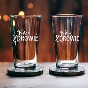 Polish for Cheers! Na zdrowie Pint Glass - Na zdrowie Cheers Also on Wine or Whiskey Glass
