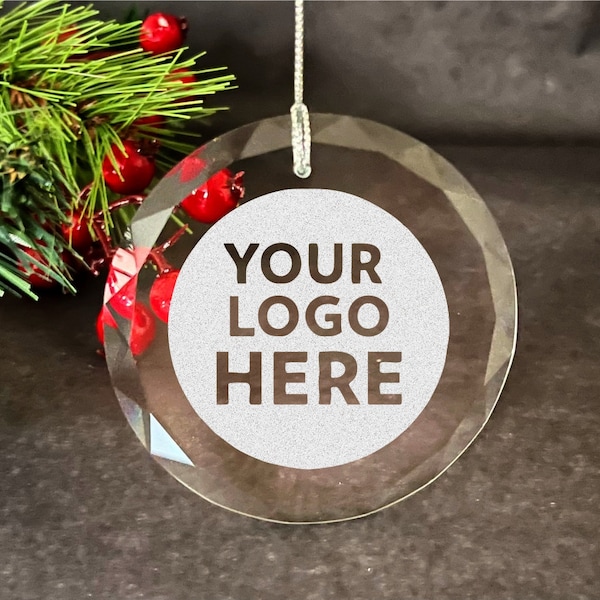 Company Logo ornament - Corporate Holiday Ornament -  Corporate Giveaway for Christmas