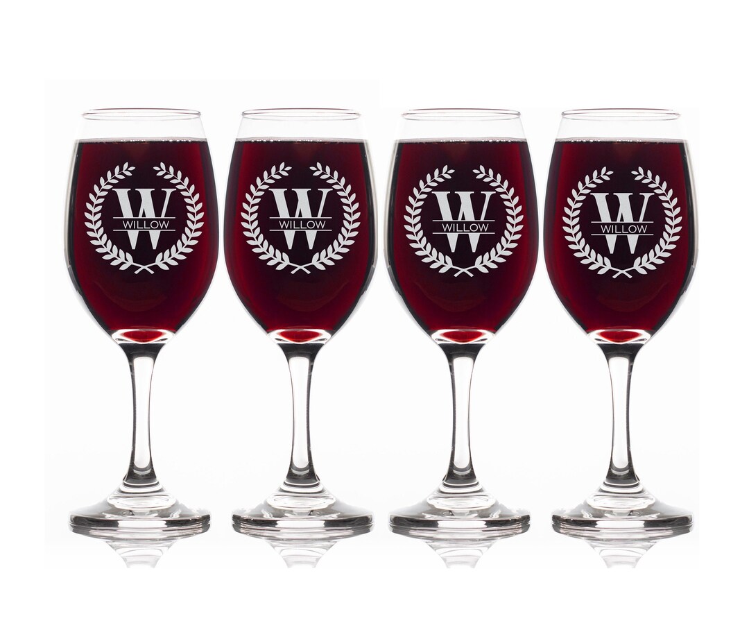 Monogram Whiskey Glasses Monogrammed Wine Glass Set Monogram Pint Glass ...