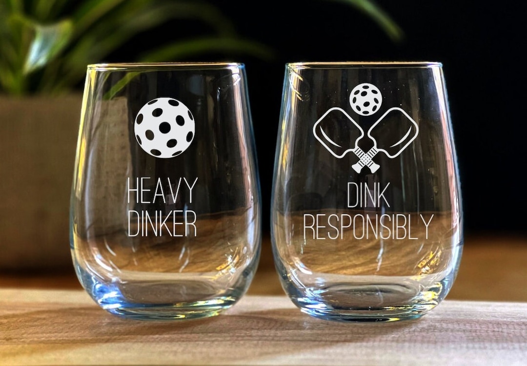 Pickleball Wine Glasses Pickleball Whiskey Glasses Pickleball Gift