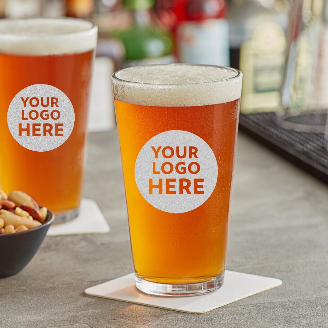 Custom Pint Glass, Bulk Branded Gifts, Logo Pint Glass, Corporate Gift, Business Gift Favors