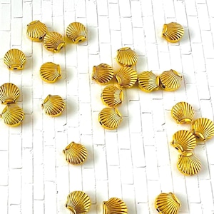 Metal Sea Shell Spacer Beads-Mermaid Beach Beads 8x9mm