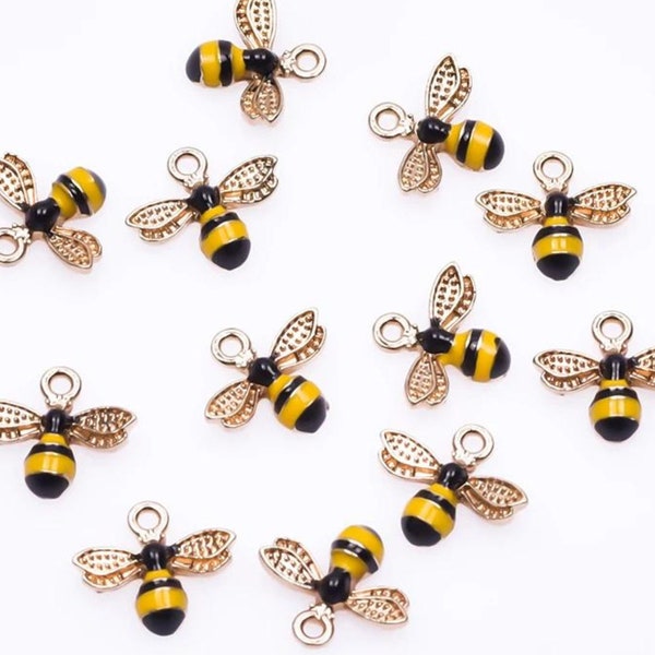 Cute Bee Charm For Jewelry Making Enamel Charm Pendant