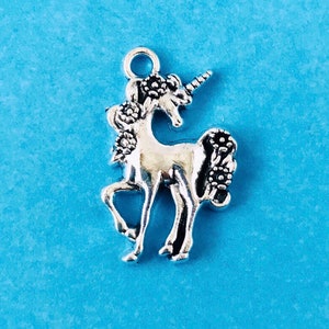 Unicorn Charms  For Jewelry Making-Antique Silver Tone Unicorn Pendant
