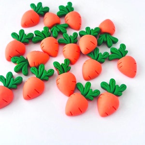 5 Carrot Cabochons-Kawaii Easter Flatback Embellishments