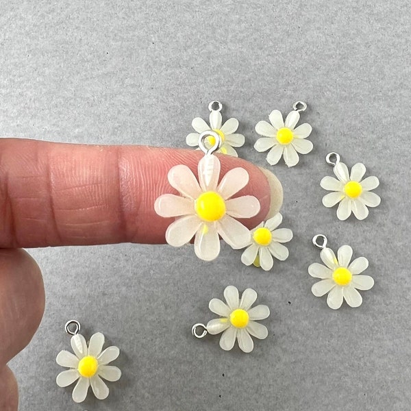 Daisy Charms-Resin Flower Charms For Earrings,Pendant DIY