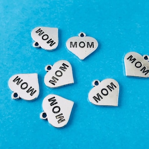 Mom Charm-Mother Heart-Family Word Charm For Jewelry Making